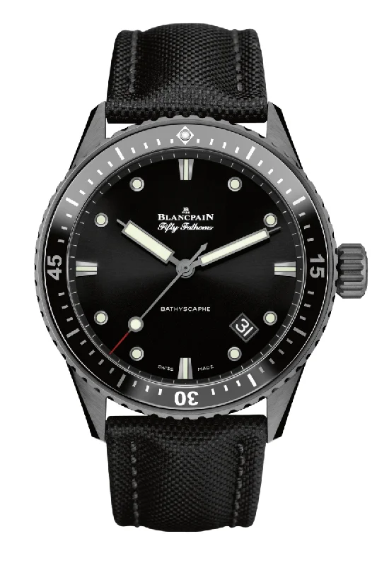 Men's Italian Made Dress Watches for Fashionable Designs-Blancpain Fifty Fathoms Bathyscaphe Ceramic 5000 0130 B52A