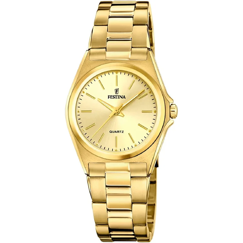 Men's Handmade Style Dress Watches for Artisanal Craftsmanship-Festina Casual Ladies Gold Watch F20557/3