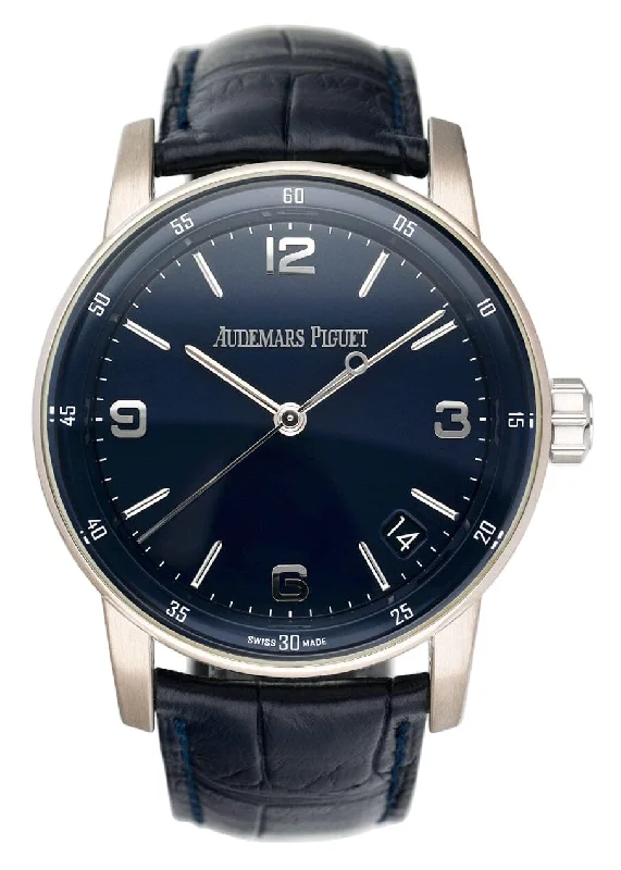 Men's Audemars Piguet Fashionable Design Watches-Audemars Piguet Code 11.59 15210BC Blue Dial Mens Watch Papers