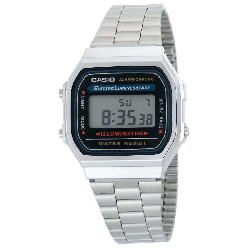 Men's Chronograph Watches for Weather Monitoring-Casio Men's A168W-1 Vintage Illuminator Digital Stainless Steel Watch