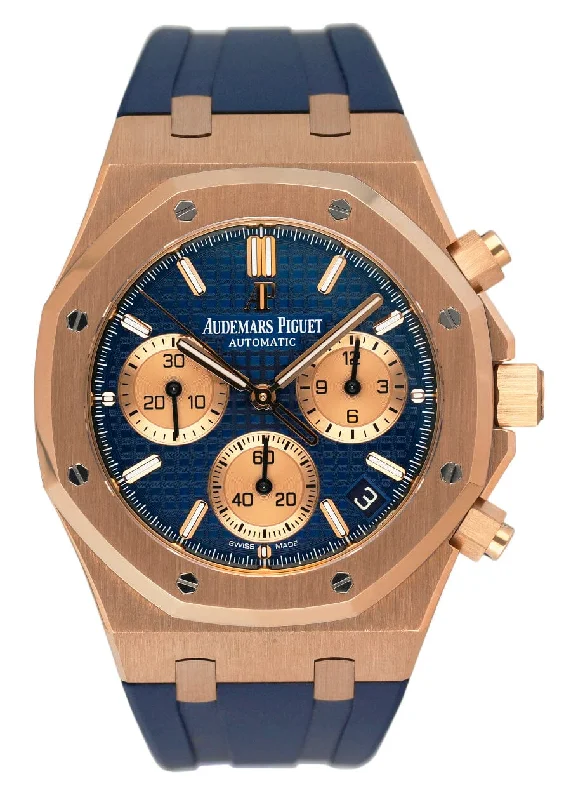 Men's Audemars Piguet Limited Edition Watches-Audemars Piguet Royal Oak 26239OR Blue Dial 18k Rose Gold Mens Watch With Papers