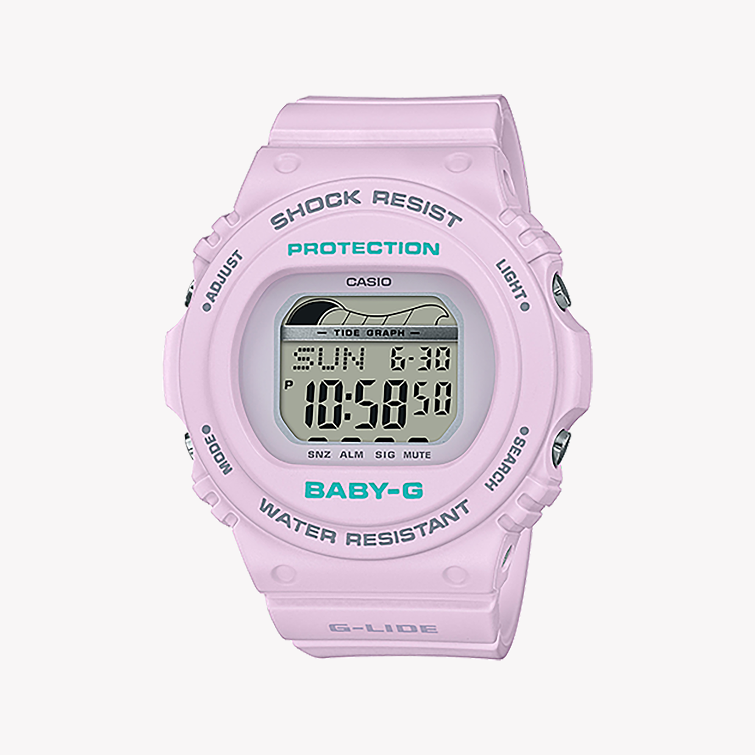 Digital Watches for Men with Alarms-BLX-570-6DR BABY-G PINK TIDE - SPORTY ELEGANCE FOR ACTIVE WOMEN