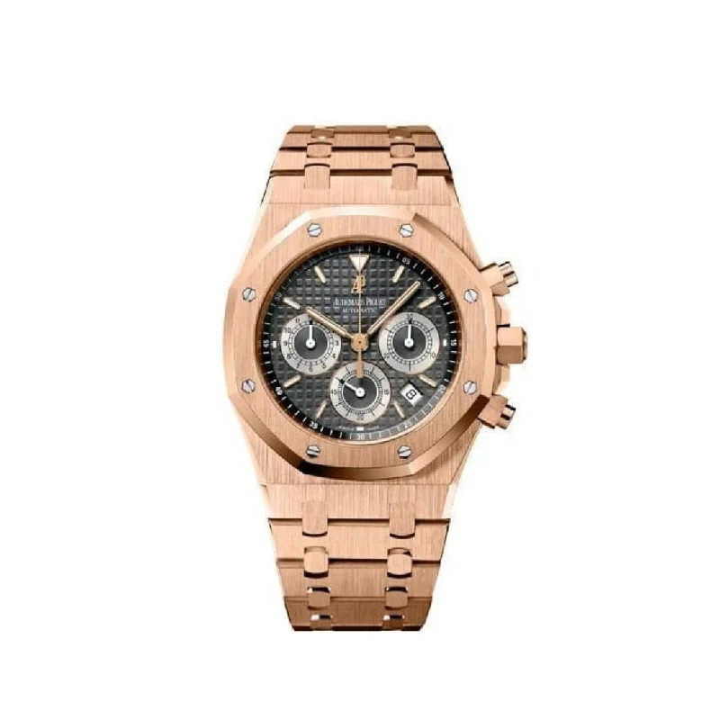 Men's Audemars Piguet Quartz Movement Style Watches-Audemars Piguet Royal Oak 26022OR.OO.D098CR.02 Chronograph Rose Gold Grey Dial