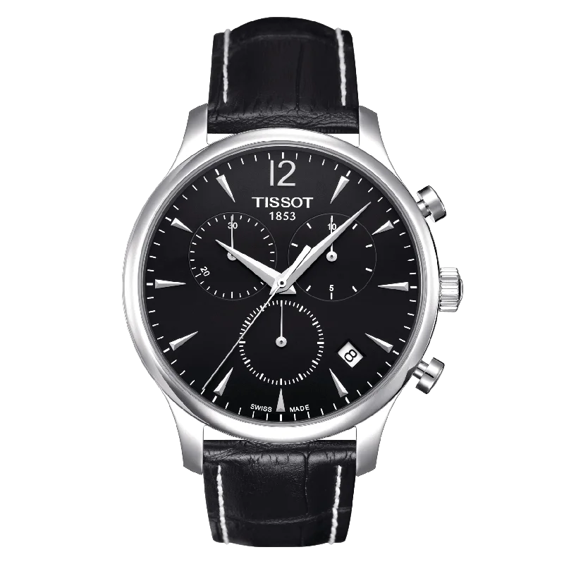 Men's Chronograph Watches for Understated Elegance-Tissot Tradition Chronograph Black Men'S Watch