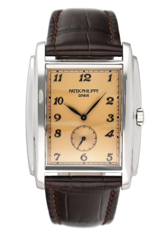 Men's Patek Philippe Sky Moon Tourbillon Watches-Patek Philippe Gondolo 5124G Salmon Dial Mens Watch