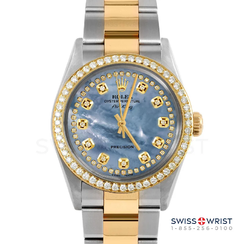 men's Rolex watches with California dial -​Rolex Air King 34mm | 5500-TT-BLMOP-STRD-BDS-OYS