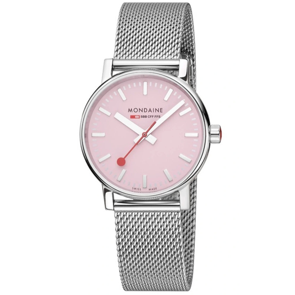 Men's Elegant Design Dress Watches for Sophisticated Taste-Mondaine Evo2 Ladies Pink Watch MSE.35130.SM