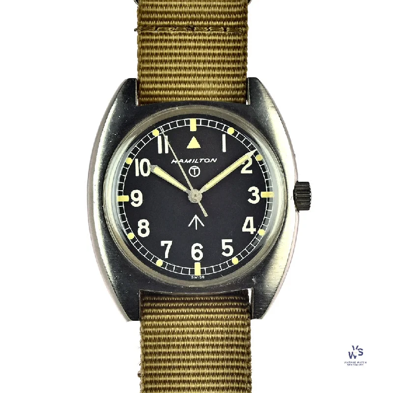 Men's Military Watches for Folk Music Festivals-Hamilton 6BB - Military Pilots Watch - 1975