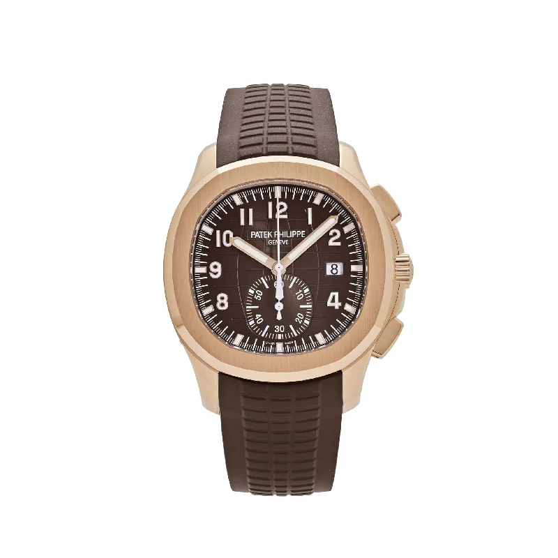 Men's Patek Philippe Watches with Tactical Design-Patek Philippe Aquanaut 5968R-001 Chronograph Rose Gold Brown Dial (2025)