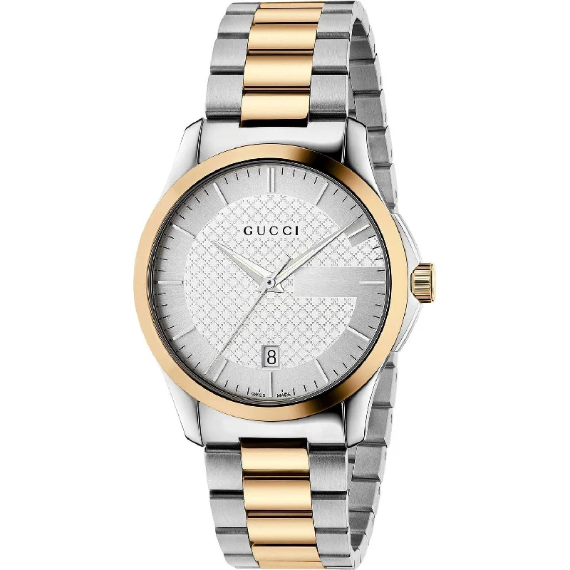 Men's Chronograph Watches for Timeless Style-Gucci Men's YA126450 G-Timeless Two-Tone Stainless Steel Watch