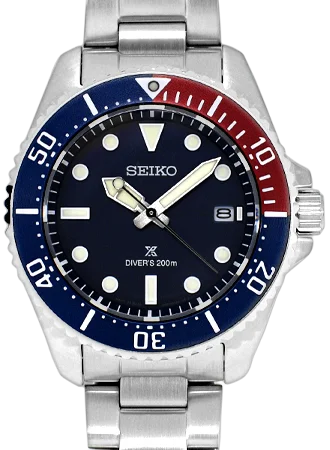 Men's Seiko Kinetic Watches-Prospex 200M Diver Scuba Solar Blue Ref. SBDJ061