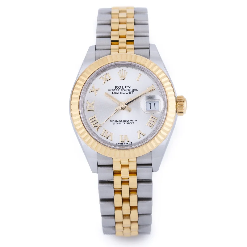 men's Rolex watches with GMT function -​Rolex Lady DateJust 28mm | REF. 279173 | Silver Dial | Box & Papers | 2016 | Stainless Steel & 18k Yellow Gold