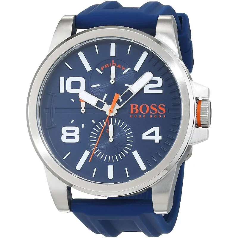 Men's Chronograph Watches for Temperature Monitoring-Hugo Boss Men's 1550008 Detroit Blue Silicone Watch