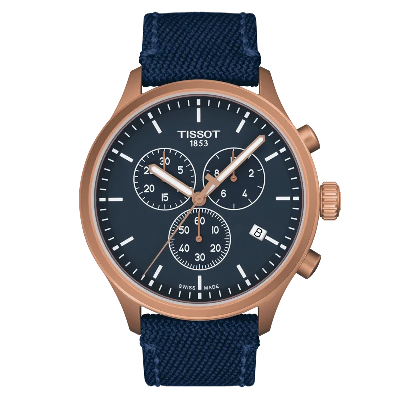 Women's Heritage Watches for Modern Aviation-Tissot T-Sport Chrono XL Blue Dial Men 45mm
