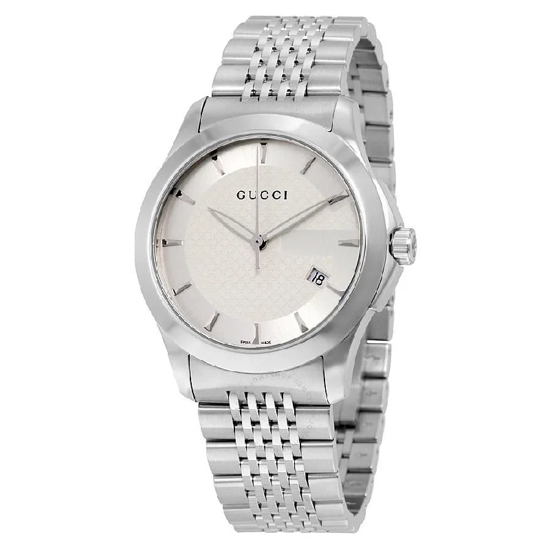 Women's Chronograph Watches for Pilots-Gucci Women's YA126401 G-Timeless Stainless Steel Watch