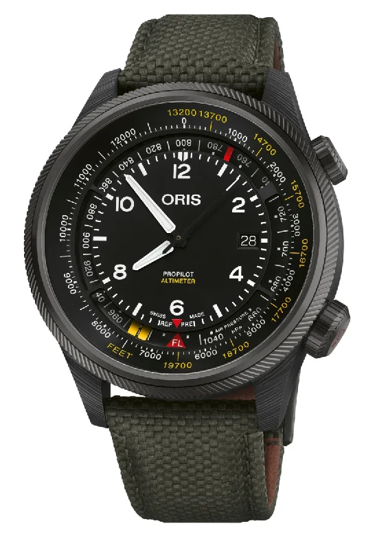 Men's Limited Edition Dress Watches for Collectors-Oris ProPilot Altimeter 793 7775 8734-Set