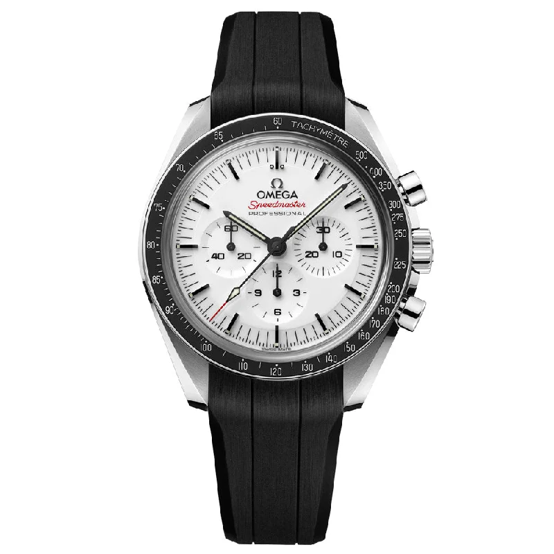 Women's Chronograph Watches for Humidity Monitoring-OMEGA Speedmaster Moonwatch Professional Chronograph 42mm White Dial Manual Wound Gents Watch 31032425004001