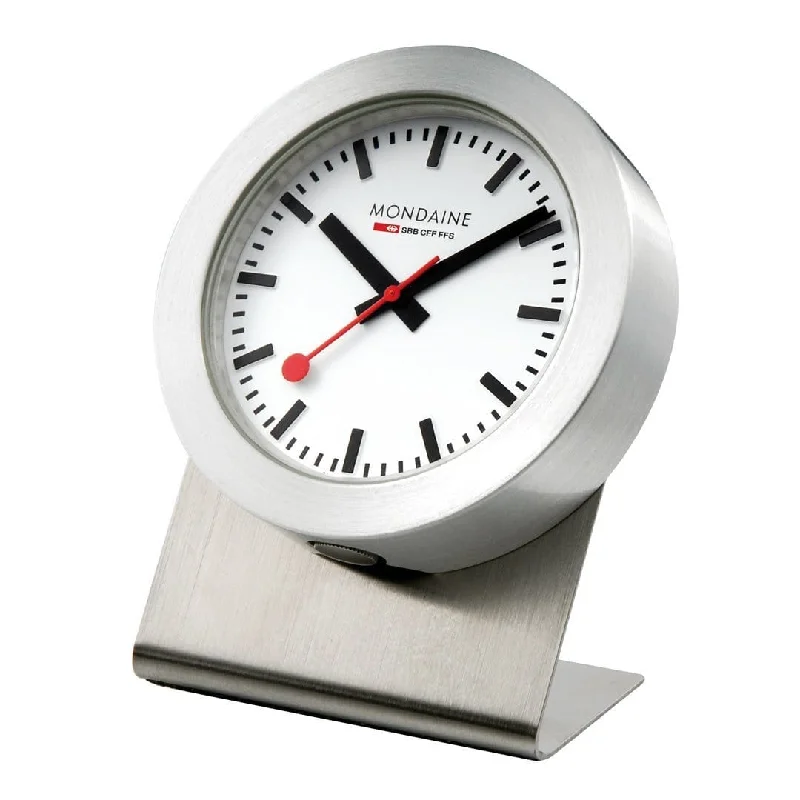 Floral Clocks for Garden Theme-Silver Coloured Magnet clock, 5 cm
