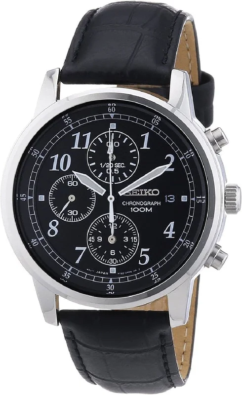 Men's Chronograph Watches with Morse Code Feature-Seiko Dress Sndc33P1