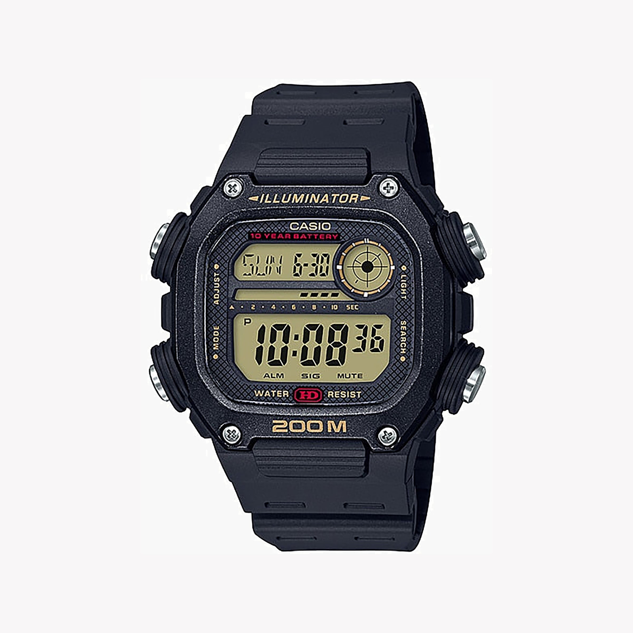 Men's Digital Watches for Temperature Monitoring-Casio Men's Black Resin Watch, Digital Dial | DW-291H-9AVDF
