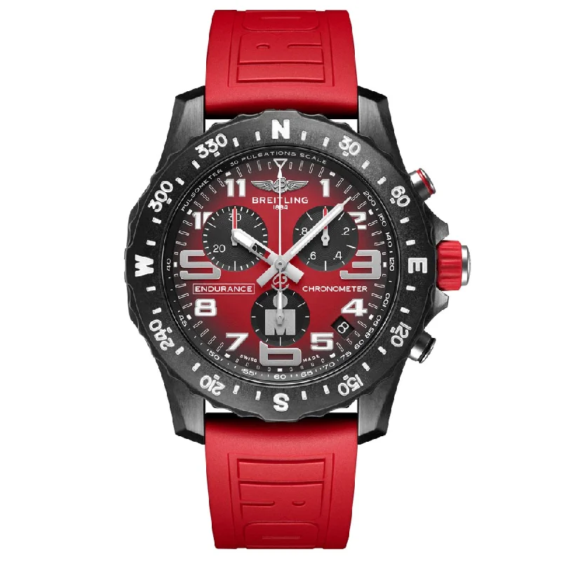 Women's Chronograph Watches for Weather Monitoring-Breitling Endurance Pro IRONMAN 44mm Red Dial Breitlight Quartz Gents Watch X823109A1K1S1