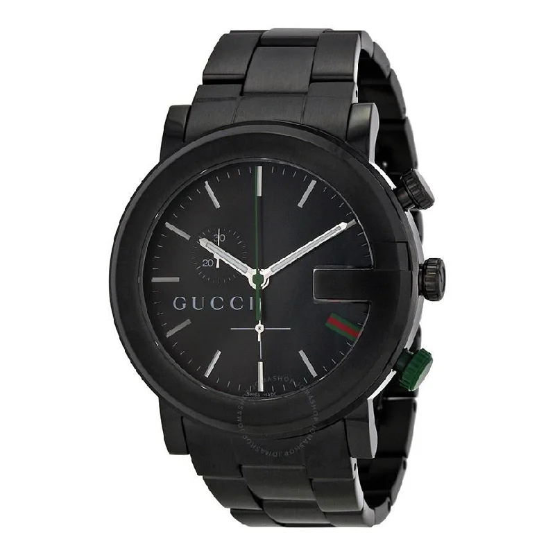 Men's Chronograph Watches for Adventure Seekers-Gucci Men's YA101331 G-Chrono Chronograph Black Stainless Steel Watch