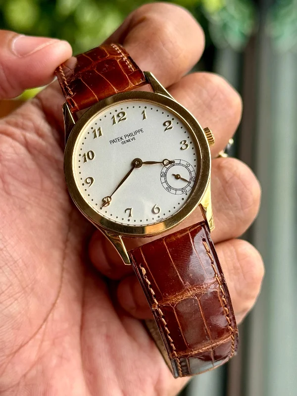 Men's Patek Philippe Watches with Classic Design-CALATRAVA 5026J YELLOWGOLD SILVER DIAL (WATCH ONLY)