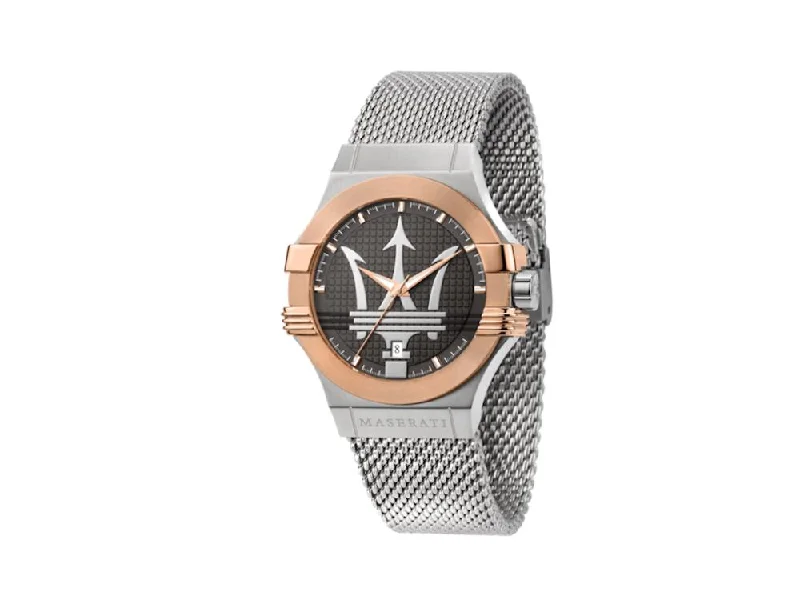 Men's Quartz Watches for Emergency Signaling-Maserati Potenza Quartz Watch, Black, 42 mm, Mineral crystal, R8853108007