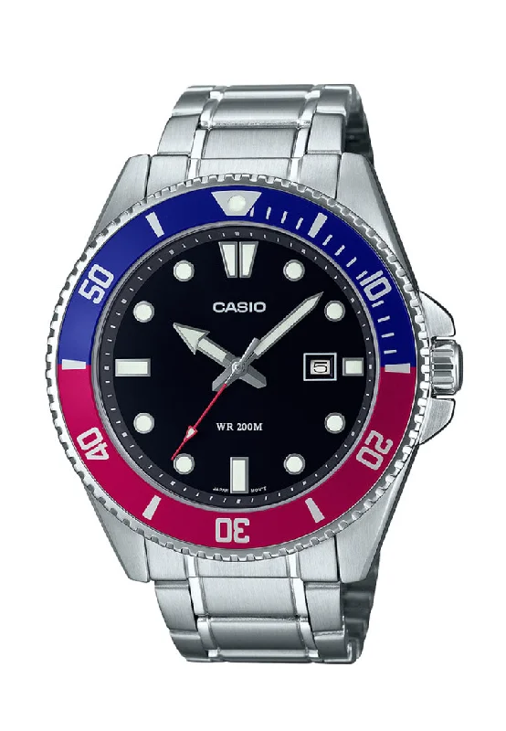 men's Rolex watches with tourbillon -​Casio MDV-107D-1A3 Rolex PEPSI 44m Budget-Friendly Alternative