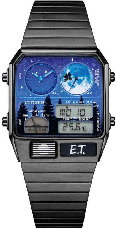 Women's Pilot Watches for Retro Charm-Citizen Retro Analog-Digital X Universal RECORD LABEL ANA-DIGI TEMP "E.T." Limited Edition JG2137-62L