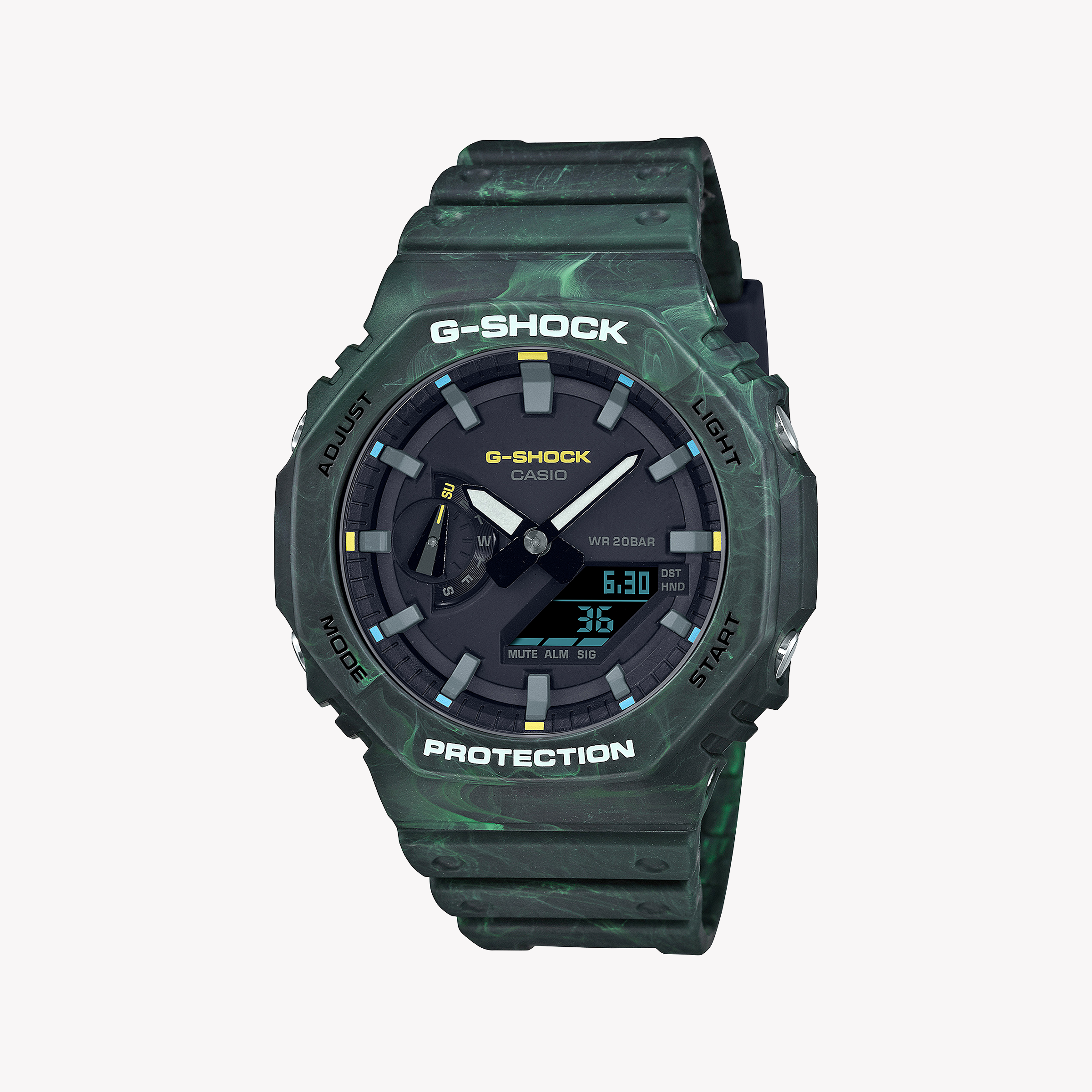 Men's Digital Watches for Weather Monitoring-CASIO G-SHOCK GA-2100FR-3ADR OAK ADVENTURE - MEN'S BOLD GREEN RESIN WATCH