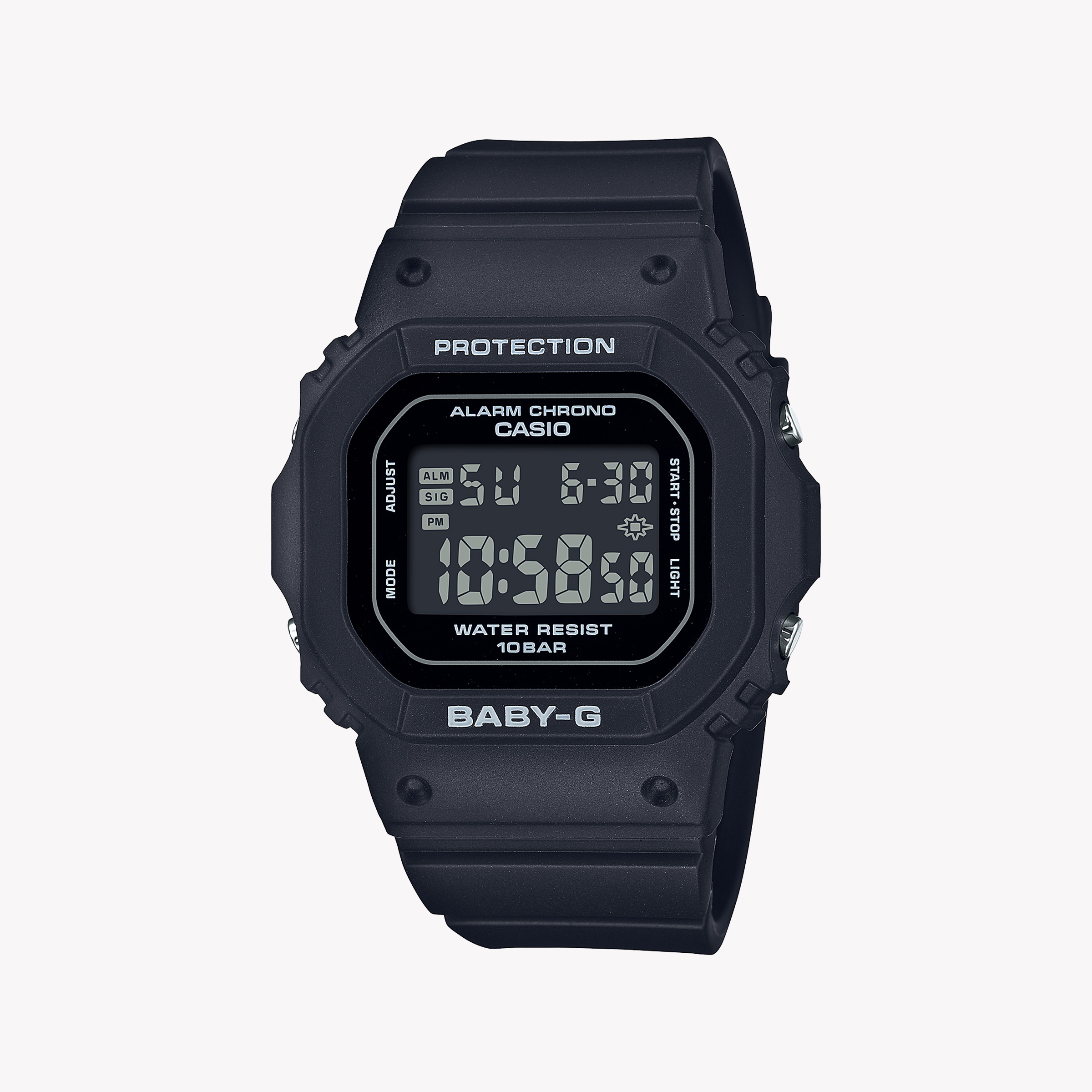 Men's Digital Watches with Dual Time Zones-BABY-G BGD-565-1DR - BOLD ADVENTURE QUEEN WATCH with Stylish Black Resin Band & Dynamic Features