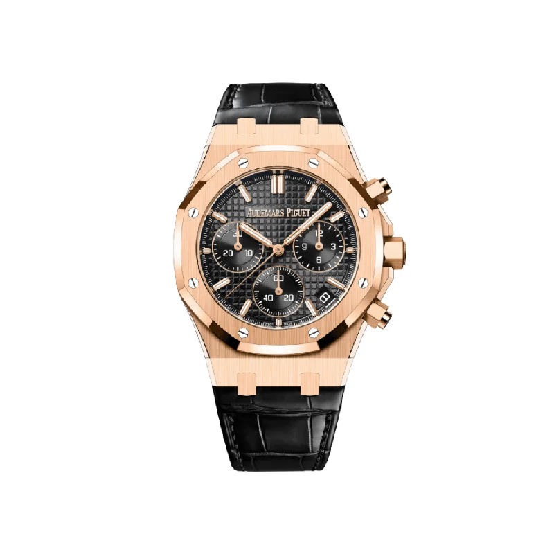 Men's Audemars Piguet Date Night Style Watches-Audemars Piguet Royal Oak 26240OR.OO.D002CR.01 Chronograph '50th Anniversary' Black Dial