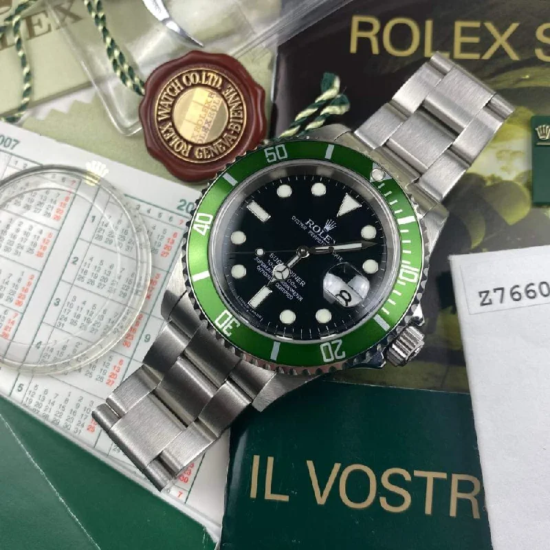 Women's Rolex Holiday Season Design Watches-Rolex Submariner 16610LV Kermit (2007)