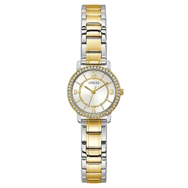 Women's Pilot Watches with Asian Made Affordability-Guess Melody White Dial Women 28mm