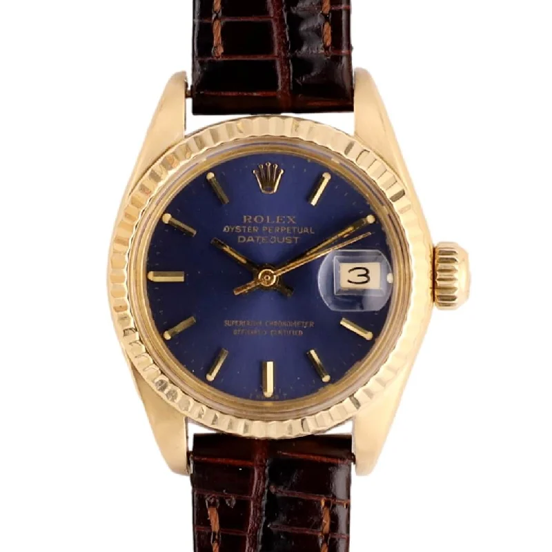 men's Rolex watches with open-heart design -​Rolex Datejust Ladies Ref. 6917, 18k Gold – Blue Dial (Circa 1978)