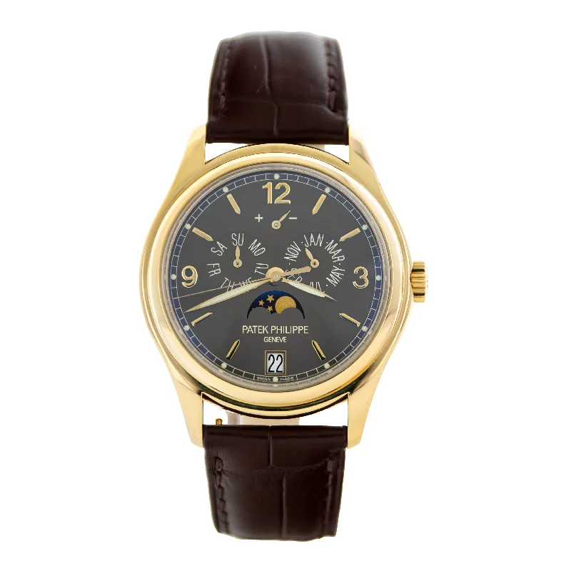Men's Patek Philippe Watches with Limited Editions-Patek Philippe Complications Annual Calendar Gold Gray Dial 39mm 5146J Full Set