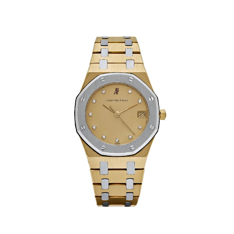 Men's Audemars Piguet Code 11.59 Watches-Audemars Piguet Royal Oak 6023AC Yellow Gold White Gold Diamond Dial Quartz