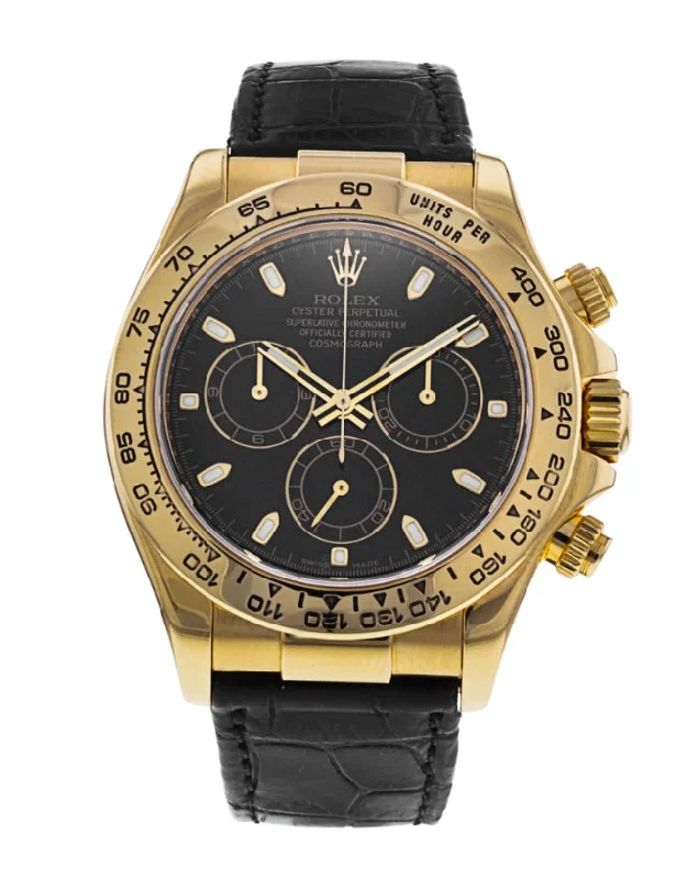 men's Rolex watches with baton markers -​Rolex Oyster Perpetual Cosmograph Daytona Yellow Gold Men's Watch