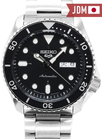 Men's Seiko European Made Style Watches-Seiko 5 Sports “Sports Style” Black Ref. SBSA005