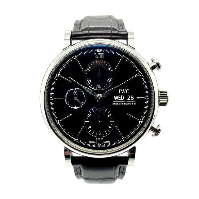 Women's Military Watches with Minimalist Style-IWC Portofino Chronograph IW391008 - Certified Pre-Owned