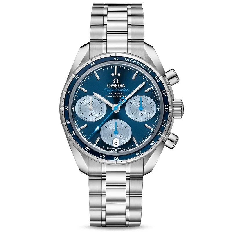 Women's Chronograph Watches for Technological Innovation-OMEGA Speedmaster 38 Chronograph Orbis Edition 38mm Blue Dial Automatic Watch 32430385003002