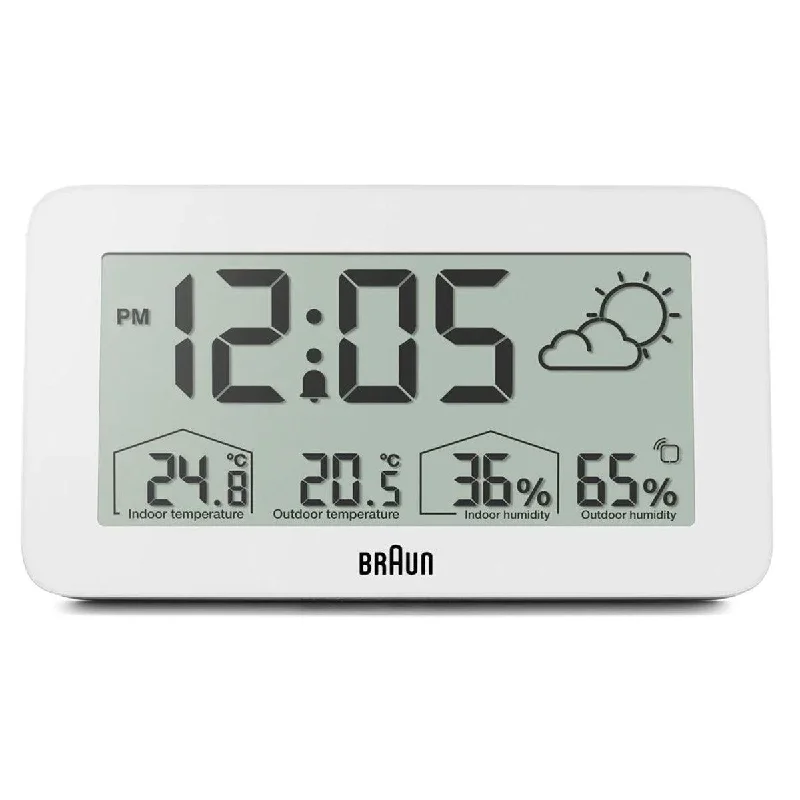 Types of Clocks for Home Decor-Braun Digital Weather Station Clock BC13WP