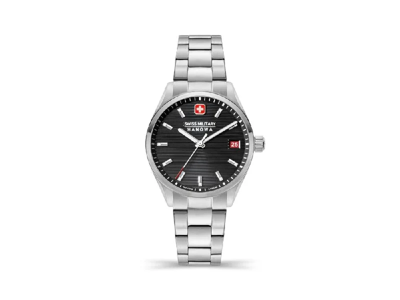 Men's Quartz Watches with Altimeter Calibration-Swiss Military Hanowa Roadrunner Lady Quartz Watch, Black, SMWLH2200201