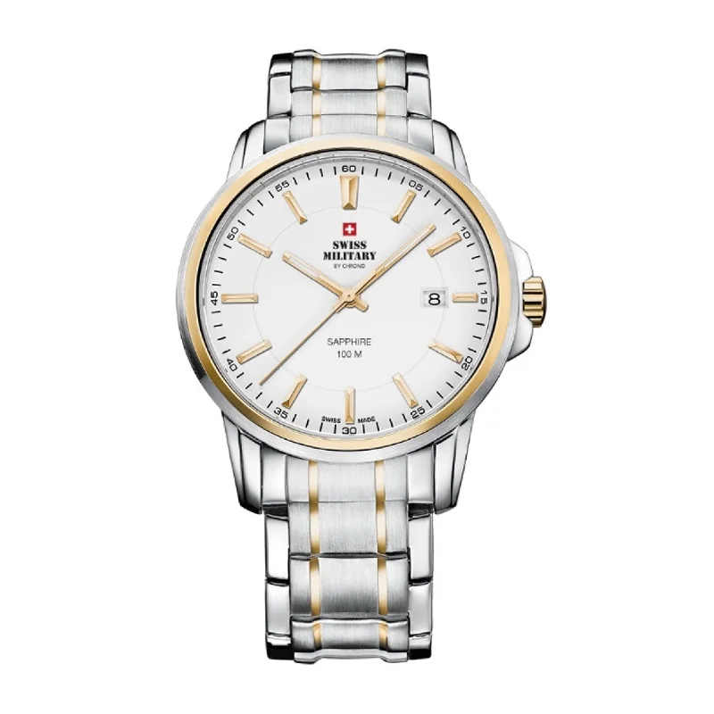 Men's Military Watches with Battlefield Reenactments-SM34039 3-Hand 40mm Stainless Steel Band