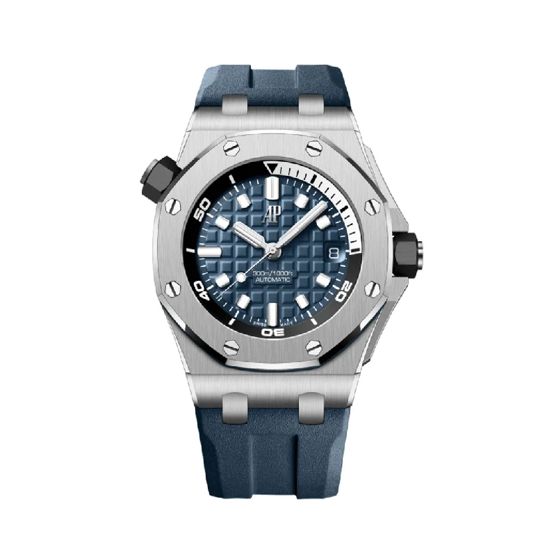 Men's Audemars Piguet American Made Watches-Audemars Piguet Royal Oak Offshore 15720ST.OO.A027CA.01 Diver Stainless Steel Blue Dial