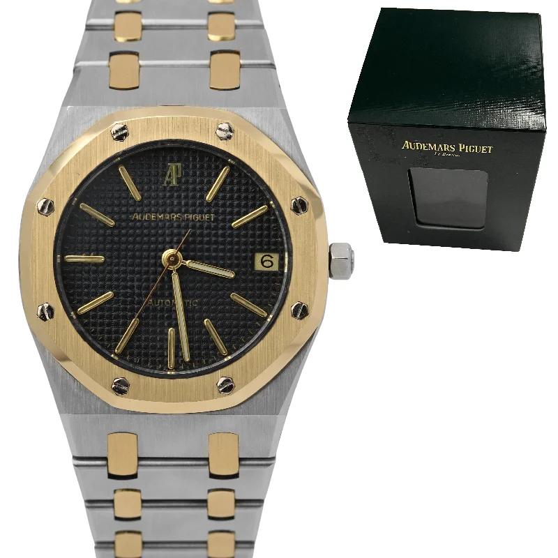 Audemars Piguet American Made Watches for Women-Audemars Piguet Royal Oak 14100SA 18K Gold Black Two Tone 36mm Automatic Watch