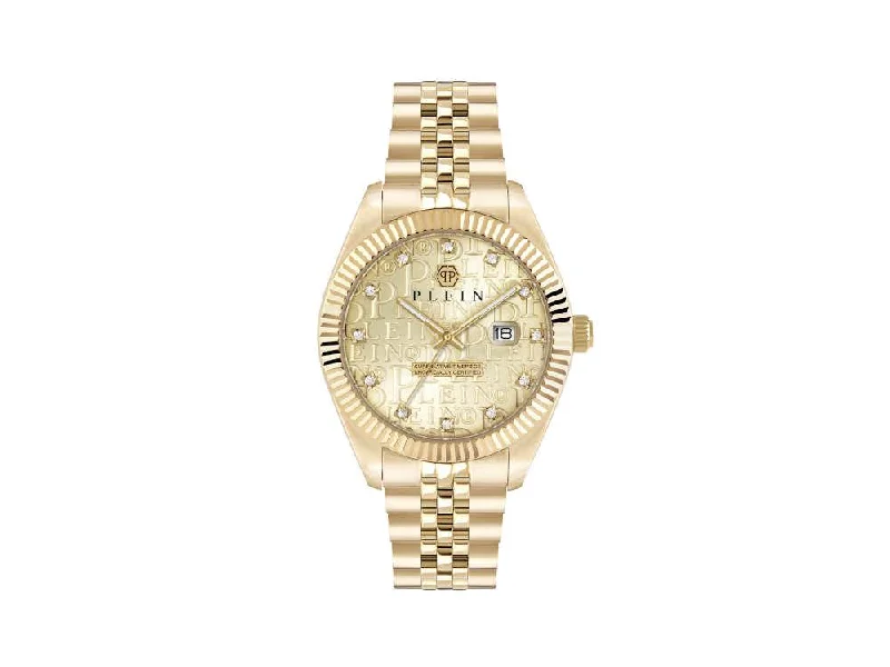 Men's Quartz Watches for Retro Charm-Philipp Plein Superlative Date Quartz Watch, Gold, 41 mm, PWMFA0525