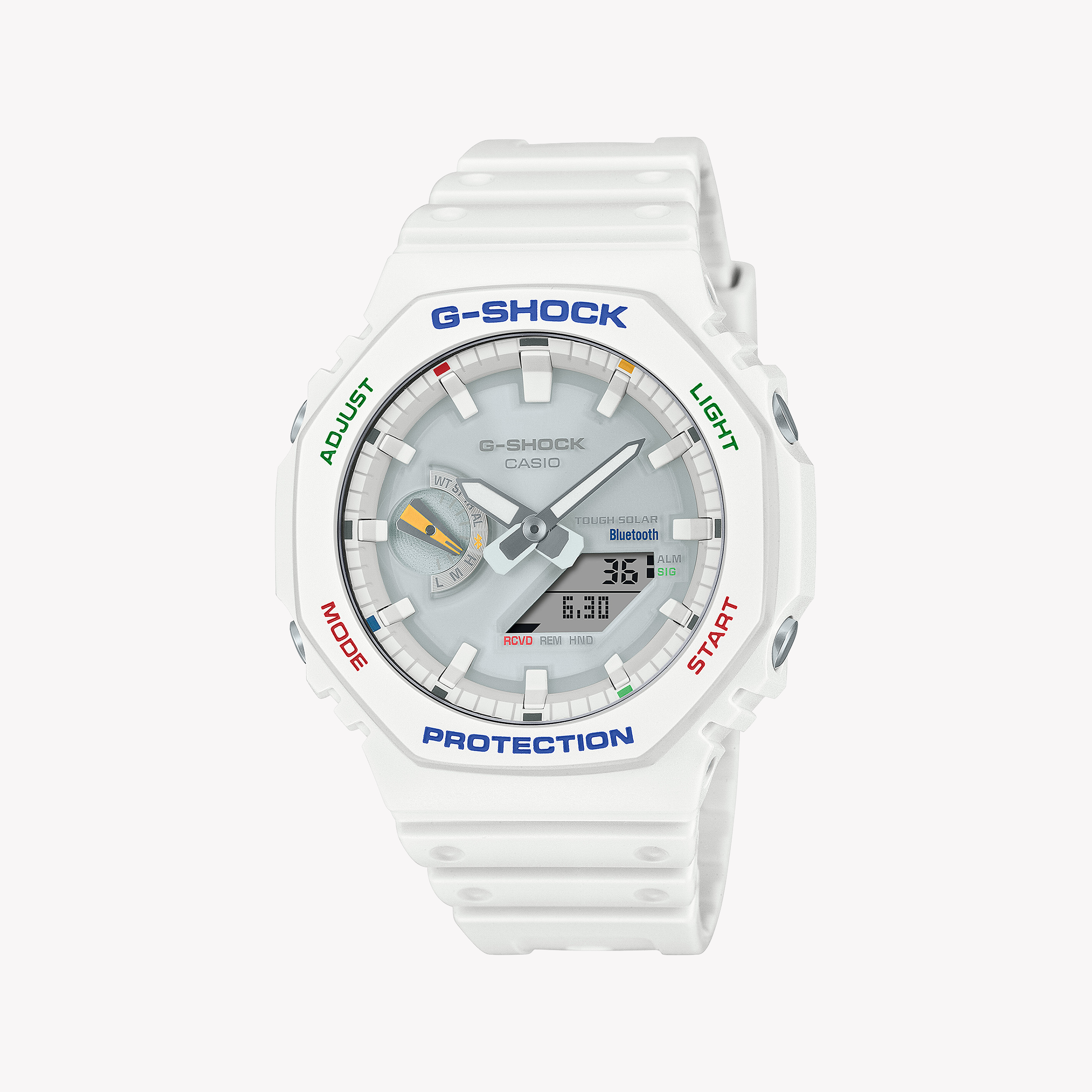 Men's Digital Watches with Luxury Materials-G-SHOCK Men's White Resin Watch, Carbon Core | GA-B2100FC-7ADR