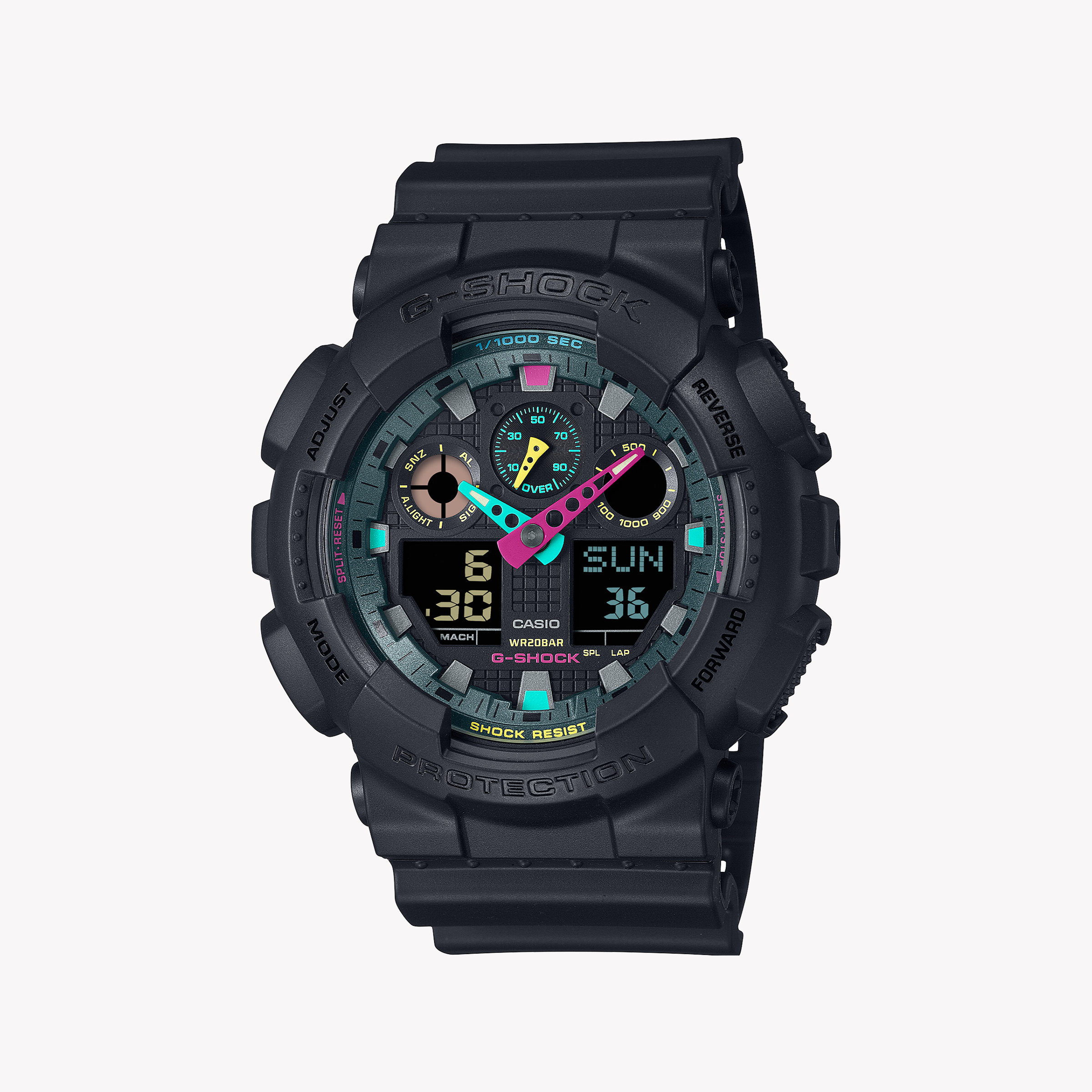 Men's Digital Watches for Outdoor Activities-G-SHOCK Men's Black Resin Watch, Digital Dial | GA-100MF-1ADR